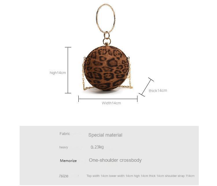 Fashionable and stylish ladies' crossbody chain handbag small round bag