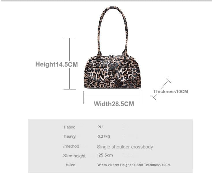 New Leopard Print One Shoulder Bowling Bag Casual Handbag