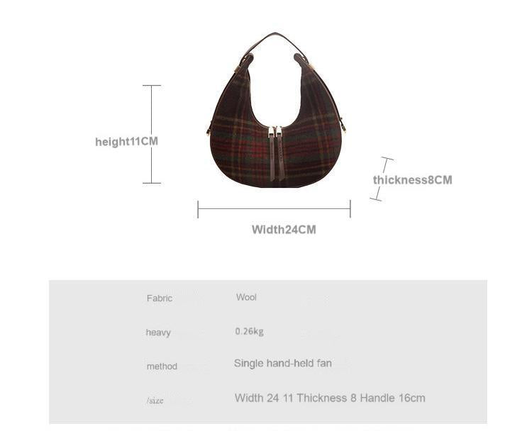 Autumn and winter niche design moon bag high-end armpit bag