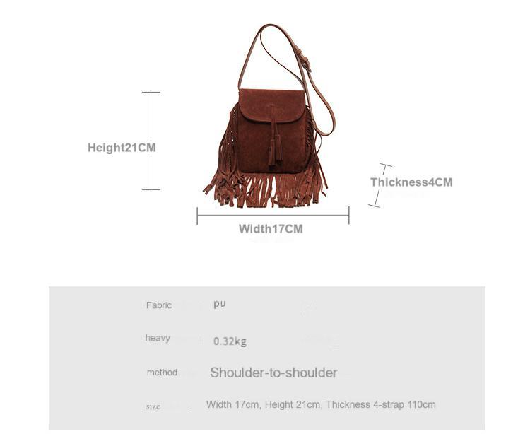 Autumn and winter suede women's bag niche tassel mobile phone bag