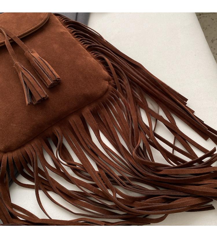 Autumn and winter suede women's bag niche tassel mobile phone bag