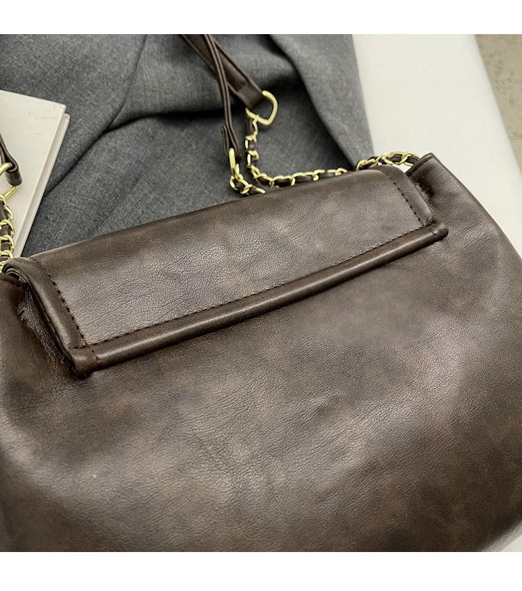 New autumn and winter fashion niche women's bag textured chain shoulder bag