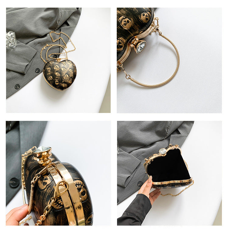 Evening bag high-quality texture heart-shaped small bag