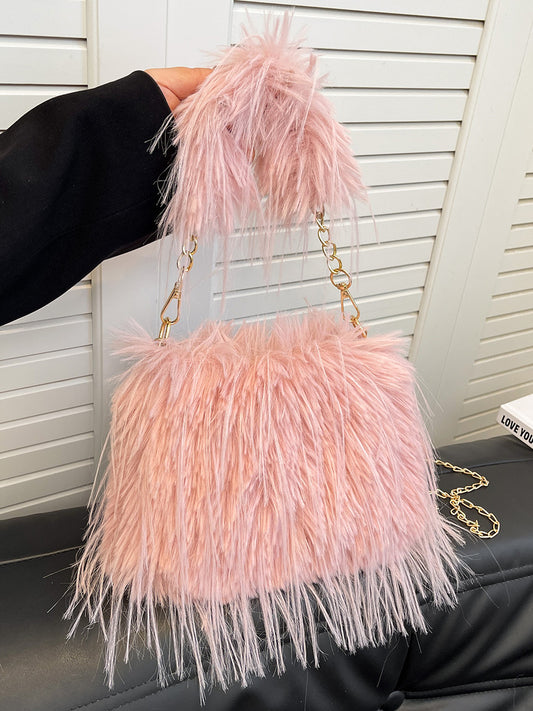 Autumn and winter plush bag underarm chain shoulder bag