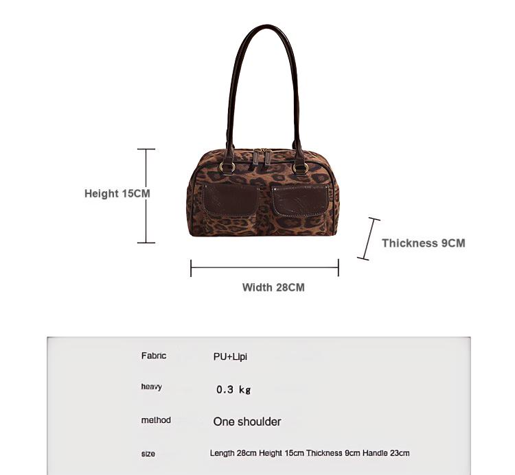 Autumn and winter fashion leopard pilling shoulder bag