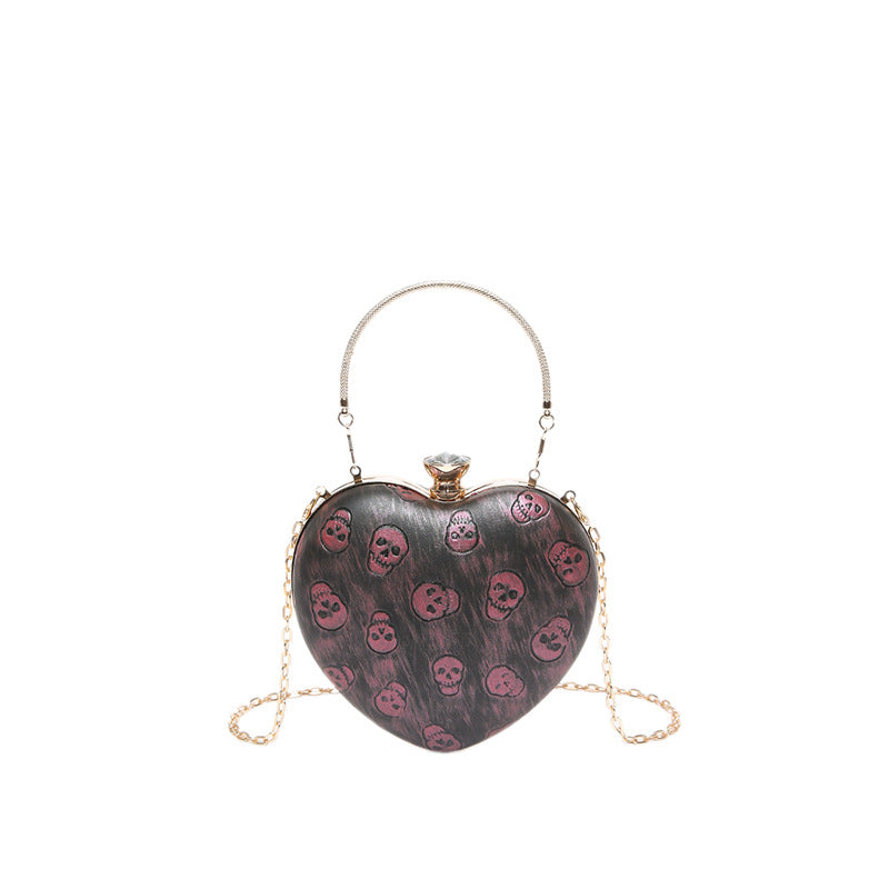 Evening bag high-quality texture heart-shaped small bag